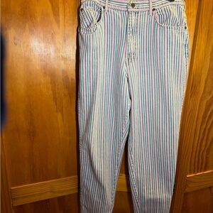 Colorful Vintage Chic Striped Jeans